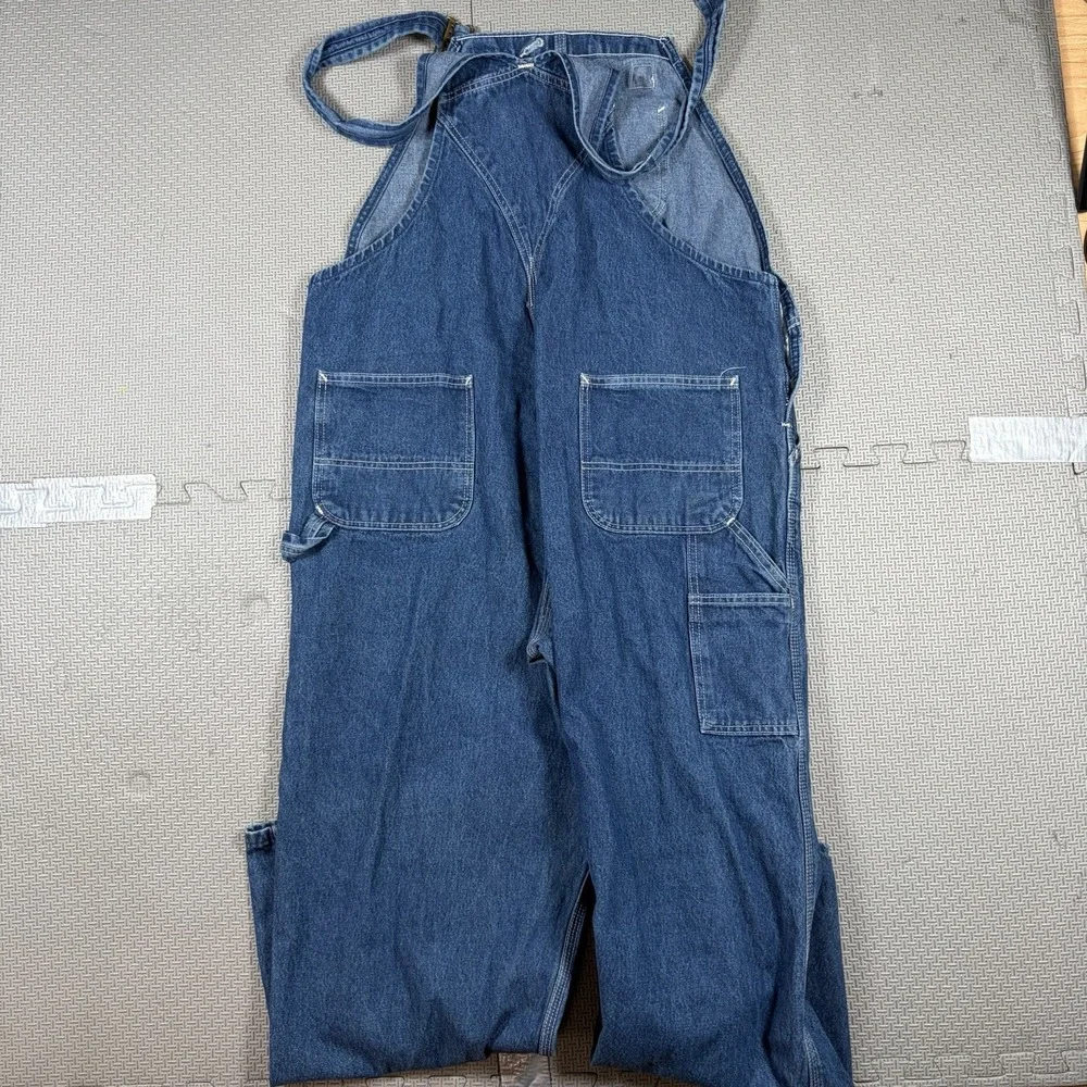 Carhartt Denim Overalls Mens 42x29 Blue Bib Carpenter Workware